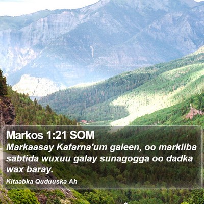Markos 1:21 SOM Bible Verse Image