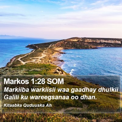 Markos 1:28 SOM Bible Verse Image