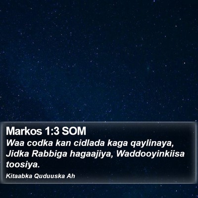 Markos 1:3 SOM Bible Verse Image