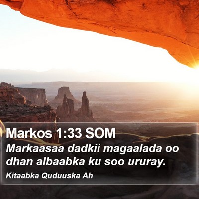 Markos 1:33 SOM Bible Verse Image