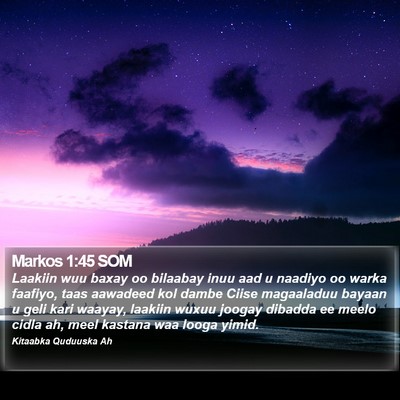 Markos 1:45 SOM Bible Verse Image