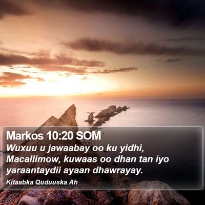 Markos 10:20 SOM Bible Verse Image