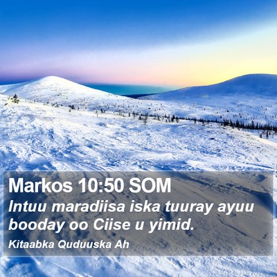 Markos 10:50 SOM Bible Verse Image