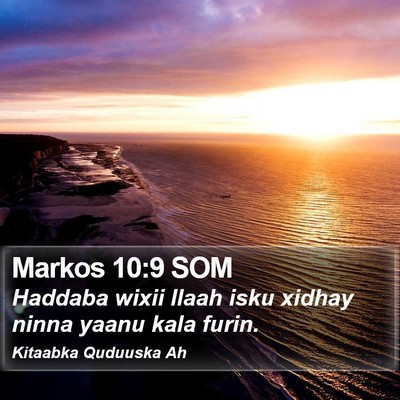 Markos 10:9 SOM Bible Verse Image