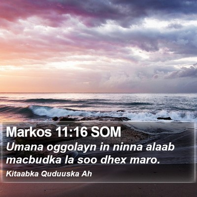 Markos 11:16 SOM Bible Verse Image