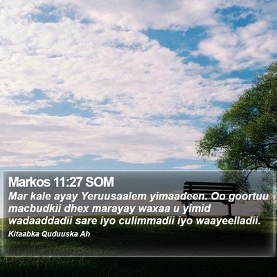 Markos 11:27 SOM Bible Verse Image