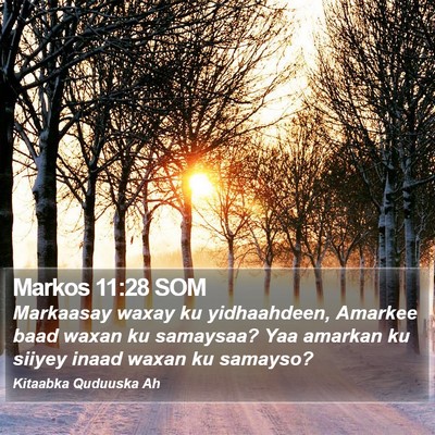 Markos 11:28 SOM Bible Verse Image