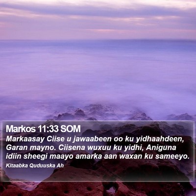 Markos 11:33 SOM Bible Verse Image