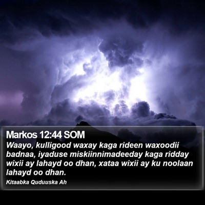 Markos 12:44 SOM Bible Verse Image