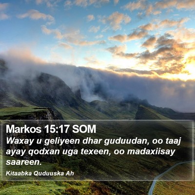 Markos 15:17 SOM Bible Verse Image