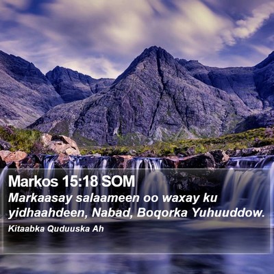 Markos 15:18 SOM Bible Verse Image