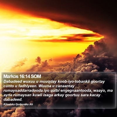 Markos 16:14 SOM Bible Verse Image