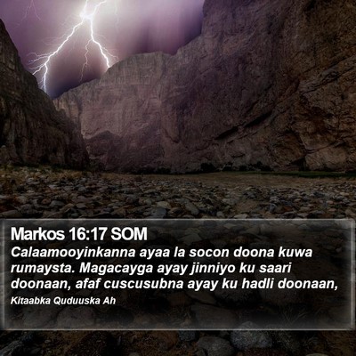 Markos 16:17 SOM Bible Verse Image