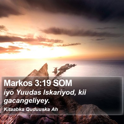 Markos 3:19 SOM Bible Verse Image
