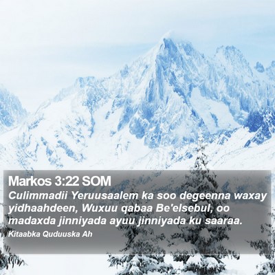 Markos 3:22 SOM Bible Verse Image