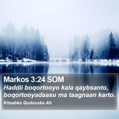 Markos 3:24 SOM Bible Verse Image