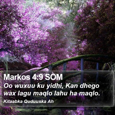 Markos 4:9 SOM Bible Verse Image