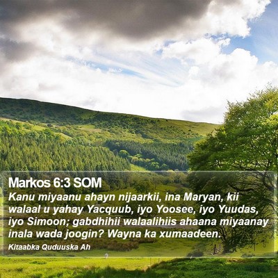 Markos 6:3 SOM Bible Verse Image