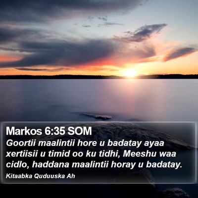 Markos 6:35 SOM Bible Verse Image