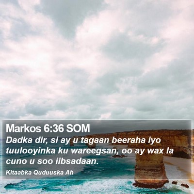 Markos 6:36 SOM Bible Verse Image