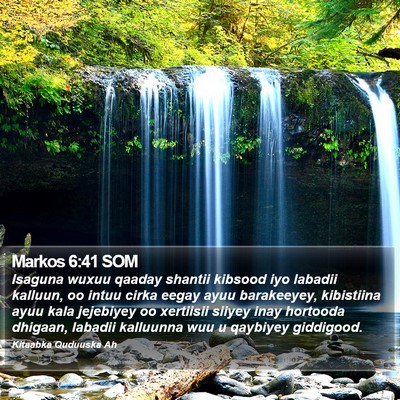 Markos 6:41 SOM Bible Verse Image