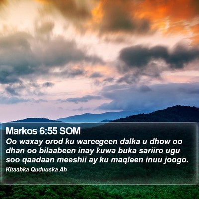 Markos 6:55 SOM Bible Verse Image