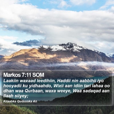 Markos 7:11 SOM Bible Verse Image