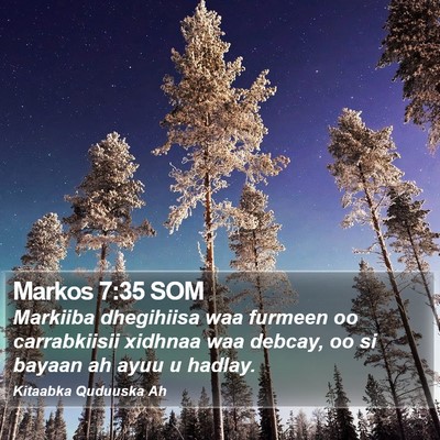 Markos 7:35 SOM Bible Verse Image