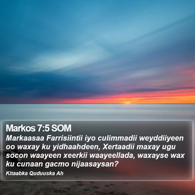 Markos 7:5 SOM Bible Verse Image