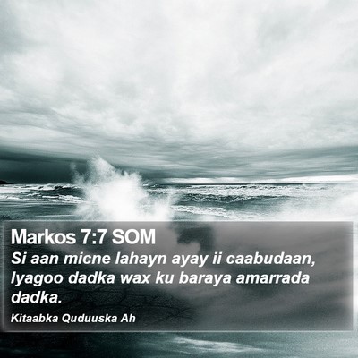 Markos 7:7 SOM Bible Verse Image