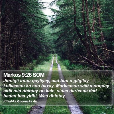 Markos 9:26 SOM Bible Verse Image