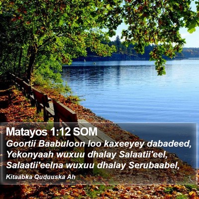 Matayos 1:12 SOM Bible Verse Image