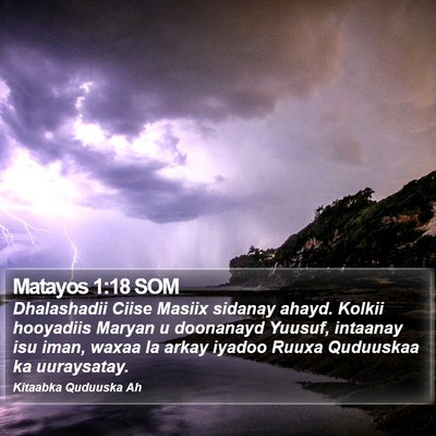 Matayos 1:18 SOM Bible Verse Image