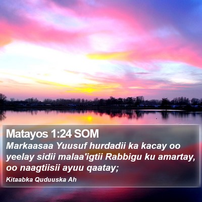 Matayos 1:24 SOM Bible Verse Image