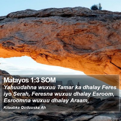 Matayos 1:3 SOM Bible Verse Image