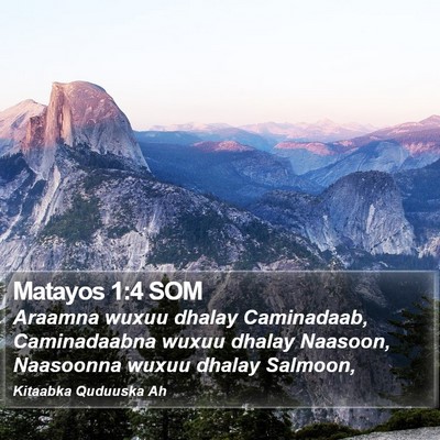 Matayos 1:4 SOM Bible Verse Image
