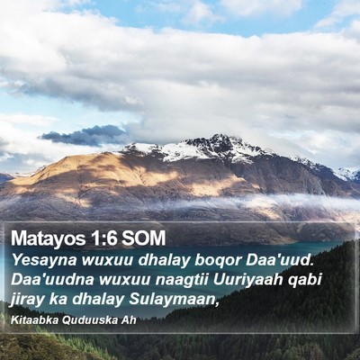Matayos 1:6 SOM Bible Verse Image