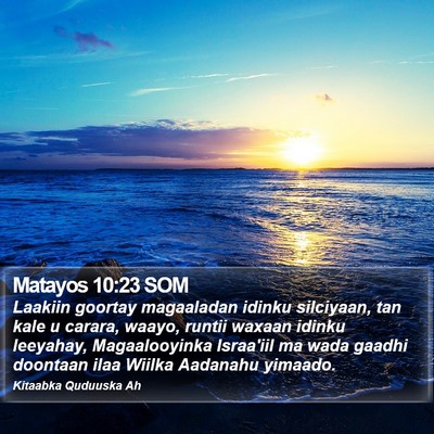 Matayos 10:23 SOM Bible Verse Image