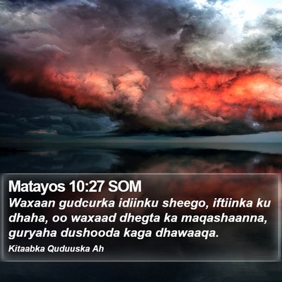 Matayos 10:27 SOM Bible Verse Image