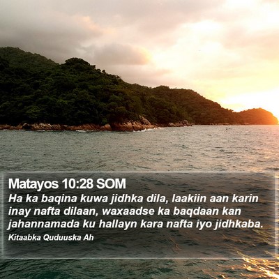 Matayos 10:28 SOM Bible Verse Image