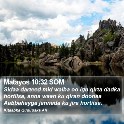 Matayos 10:32 SOM Bible Verse Image