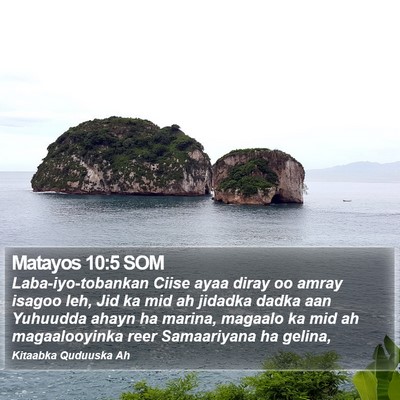 Matayos 10:5 SOM Bible Verse Image