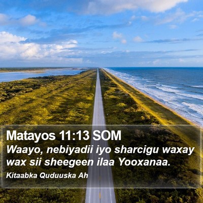 Matayos 11:13 SOM Bible Verse Image