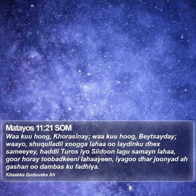 Matayos 11:21 SOM Bible Verse Image
