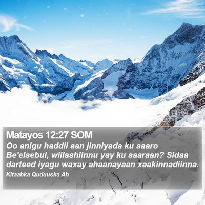 Matayos 12:27 SOM Bible Verse Image