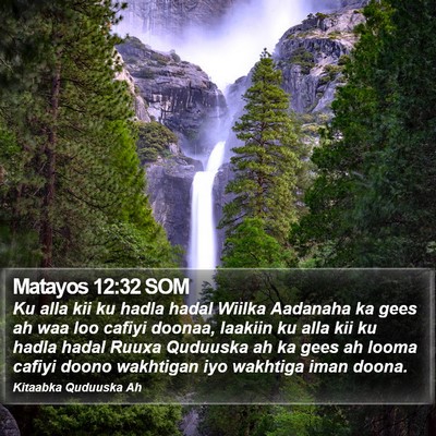 Matayos 12:32 SOM Bible Verse Image