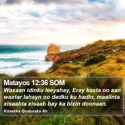 Matayos 12:36 SOM Bible Verse Image