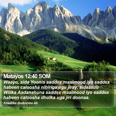 Matayos 12:40 SOM Bible Verse Image