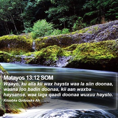 Matayos 13:12 SOM Bible Verse Image