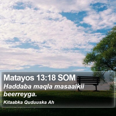 Matayos 13:18 SOM Bible Verse Image
